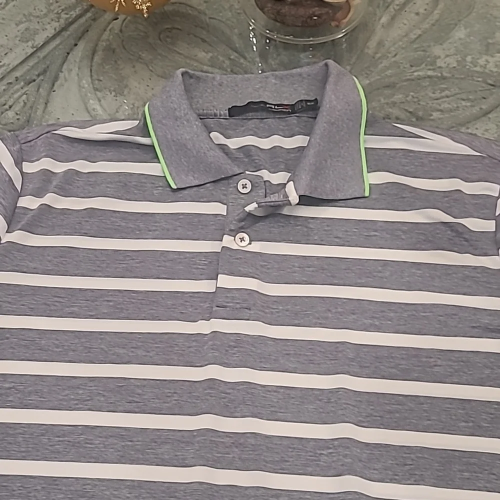 Ralph Lauren RLX Golf Multi Color Stripe Performance polo shirt medium
